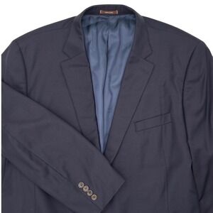 Peter Millar Men's Navy Blazer 100% Wool 2-Button Sport Coat Union Made Size 52R